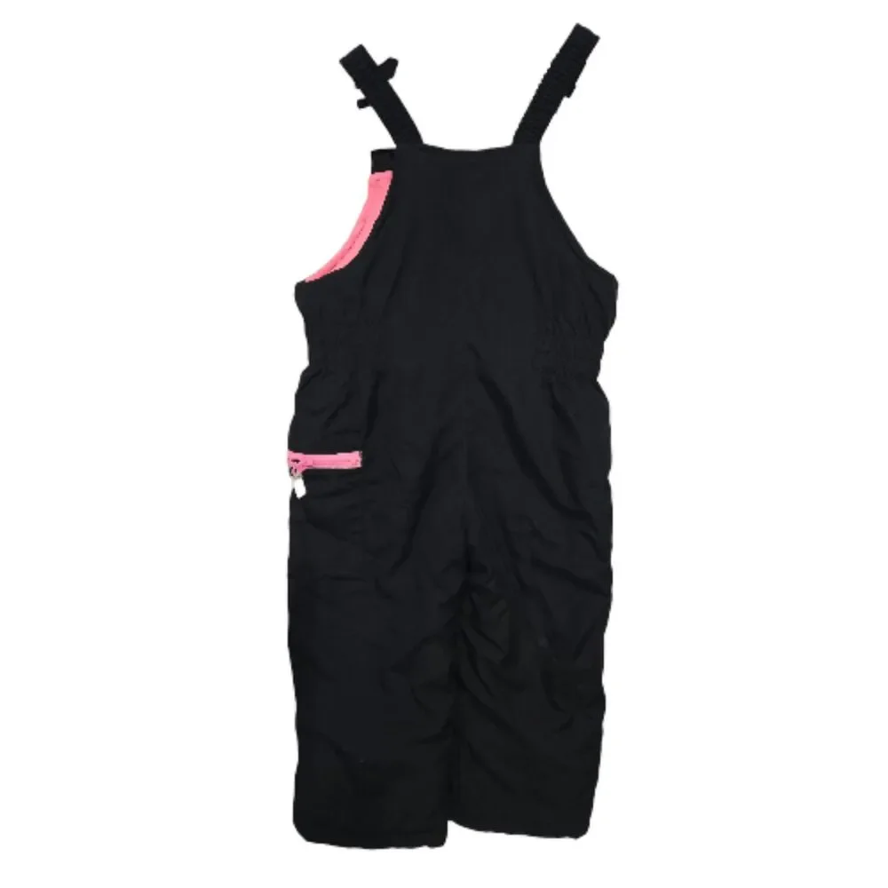 Carter's Snow Bibs Girls 3T Black One Piece Pockets Adjustable